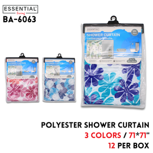 Shower Curtain, Polyester,71"X71", 3 colors