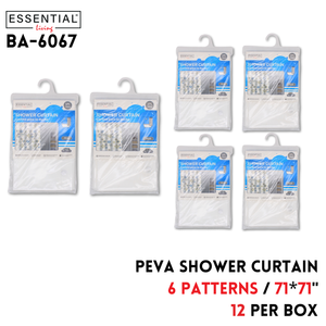 Shower Curtain, PEVA, 71"X71", 6 colors