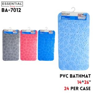 PVC Bath Mat 4 Clrs Asstd 14"x26"