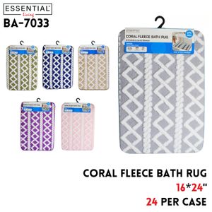 Coral Fleece Bath Rug 6 Clrs Asstd 16"x24"