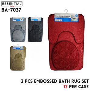 Embossed Bath Rug Set 4 Clrs Asstd 20x31.5"