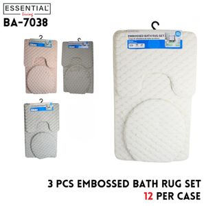 Embossed Bath Rug Set 4 Clrs Asstd 20x31.5‘’
