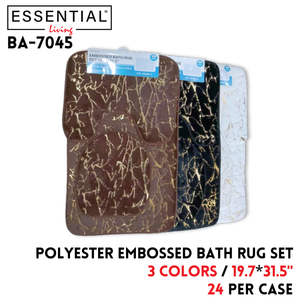 Embossed Bath Rug Set, 19.7"x31.5", 3 Colors, Polyester