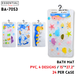 Bath Mat, 15"x27.2", PVC, 4 colors