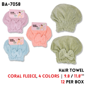 Hair Towel Wrap (Coral Fleece) 9.8 x 11.8 inches