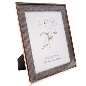 METAL FRAME 10X12" BLACK LINEN MAT 8X10" GOLD