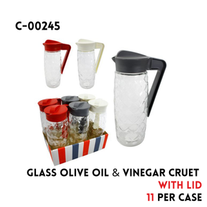 Glass Pitcher 54.1oz w/ Plastic Lid Assorted Color