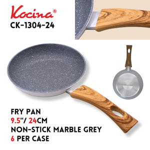 Fry Pan 9.5in /24cm Non-Stick Marble Grey * White