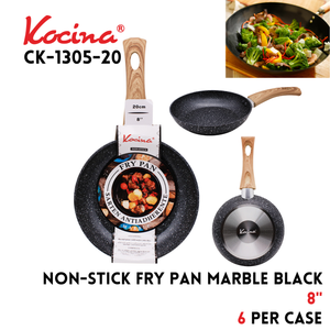 Fry Pan 8in /20cm Non-Stick Marble Black