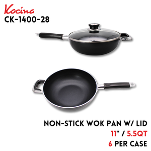 Non-Stick 5.5Qt Covered Wok Pan