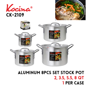 Alu 4pcs Set Stock Pot, 2, 3.5, 5.5, 8Qt