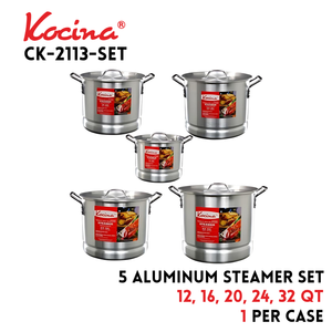 Alu Steamer Set 12,16, 20, 24, 32QT
