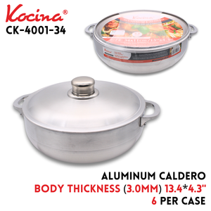 Aluminum Caldero 13.4"x4.3",Body thickness 3.0mm,Aluminum Li