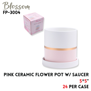 Flower Pot  w/saucer  5*5"  pink