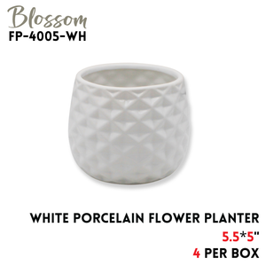 PORCELAIN FLOWER PLANTER 5.5X5" WHITE