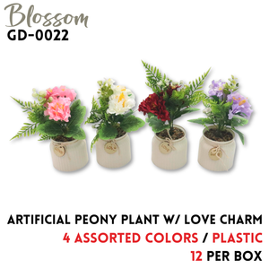 Artificial Flower Peony, Plastic, 4 colors