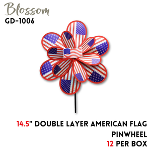 14.5" Double Layer American Flag Pinwheel