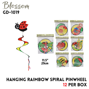 Hanging Rainbow Spiral Pinwheel
