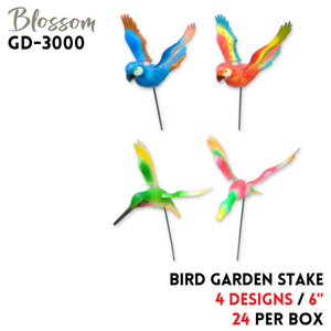 Bird Garden Stake,6",4 colors