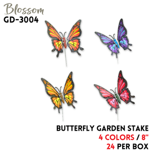 Butterfly Garden Stake,8",4 colors