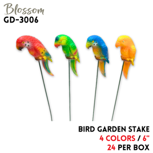 Bird Garden Stake,6",4 colors