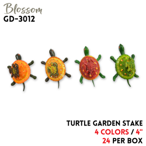 Turtle Garden Stake,4",4 colors