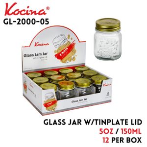 Glass Jar w/Tinplate Lid 5oz (150ml) PDQ