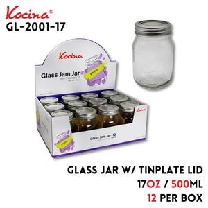 Glass Jar w/Tinplate Lid 17oz (500ml) PDQ