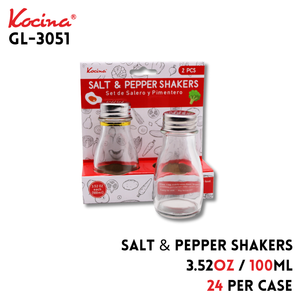 Salt & Pepper Shakers, 3.52oz each (100ml)