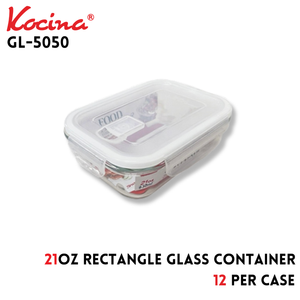 21oz Rectangle Glass Container