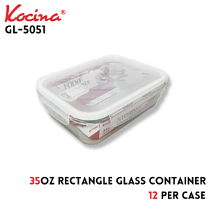 35oz Rectangle Glass Container