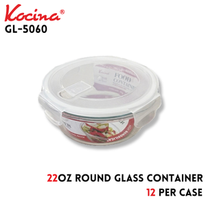 22oz Round Glass Container