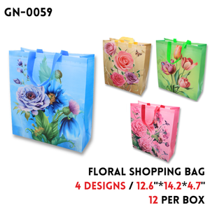 Printing Shopping Bag, 12.6"x14.2"x4.7" 4s, nonwovens