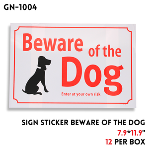 Sign Sticker, "Beware of the Dog", 7.9"x11.9"