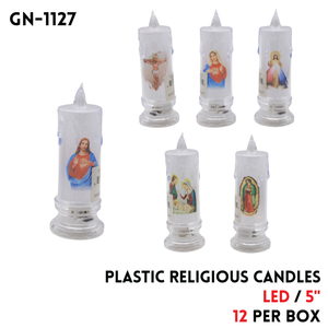 Religious Candles 5", plasic and LED