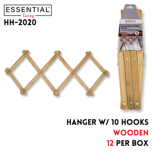 Hanger W/ 10 Hooks Wooden