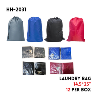 1-Side Drawstring Laundry Bag,14.5“x25"10D Oxford, 3 Colo2E