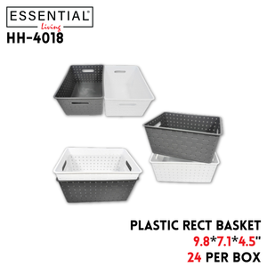 Rect Basket, Plastic,172g, 9.8X"7.1"X4.5",2 Colors