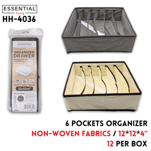 Storage Box,6 Pockets,12"x12"x4",2colors,Non-wovenfabrics