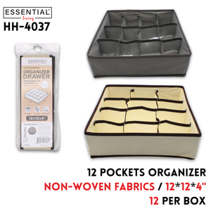 Storage Box,12 Pockets,12"x12"x4",2colors,Non-wovenfabrics