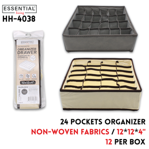 Storage Box,24 Pockets,12"x12"x4",2colors,Non-wovenfabrics