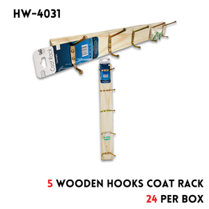 5 Hooks Wooden Coat Rack
