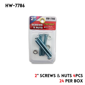2"Screws with Nuts 4pcs