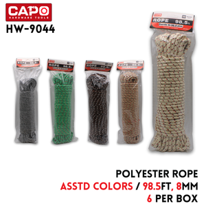 Polyester Rope 5 Asstd Colors 98.5ft, 8mm