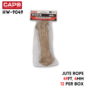 4mm Jute Rope 49ft