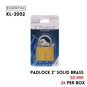 Padlock, 2"/50mm, Solid Brass,