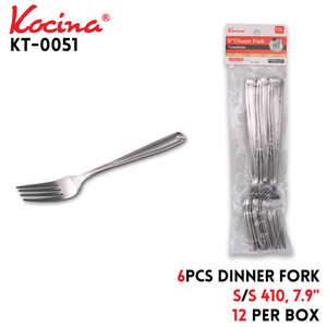 6pcs Dinner Fork, 7.9", 410 SS