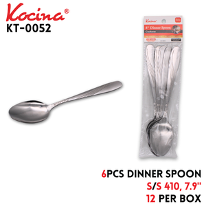 6pcs Dinner Spoon, 7.9", 410 SS