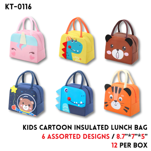 KID Cartoon Insulated Yellow Lunch Bag,8.7"x7"x5",6 color Asstd