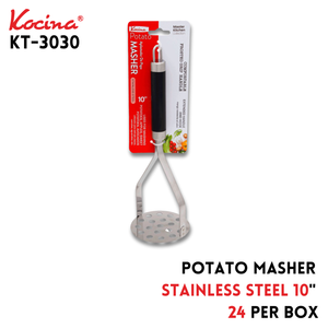 S/S 10in. Potato Masher 10" Slim Blk Handle